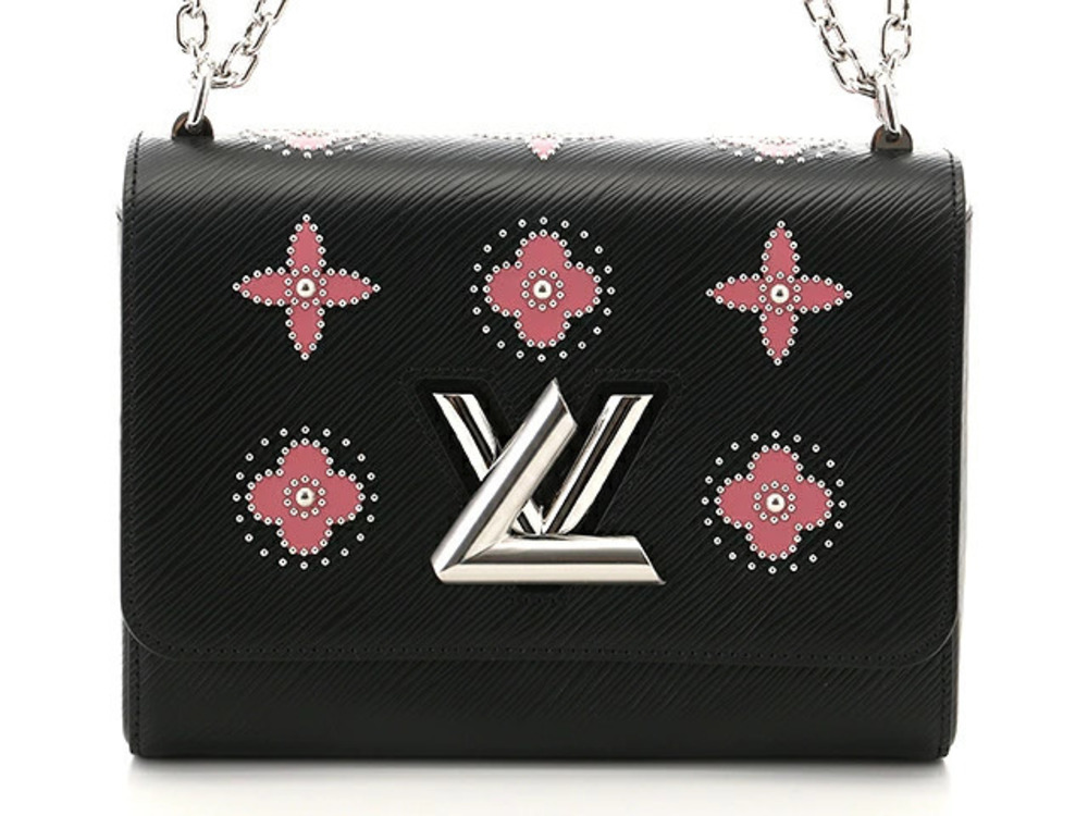 LOUIS VUITTON Twist Shoulder Bag Epi Leather Noir Black Bois de Rose Pink
